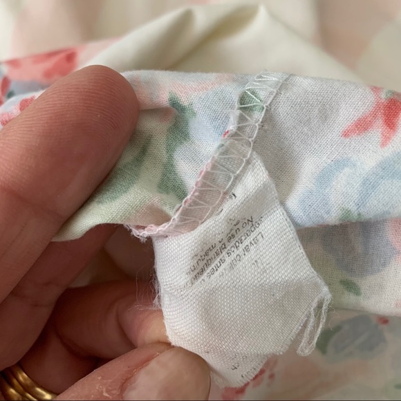 Vintage Westpoint Stevens TWIN fitted sheet + pillow case cabana stripe floral - Picture 7 of 7